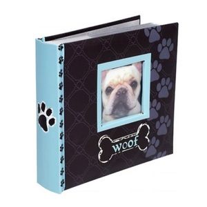 Teal & Brown Woof Dog Paw Print Photo Album NIP